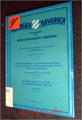 Der Granit von Neustift bei Vilshofen in Niederbayern (W. Schreyer) ; Über Einschaltungen von Pyroxengneismyloniten aus dem Kristallin des Vorderen Bayerischen Waldes östlich von Regensburg (S. Matthes u. Kurt Habenicht) ; Der Mineralbestand von Tonen des