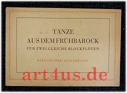 Tänze aus dem Frühbarock für zwei gleiche Blockflöten (oder andere Melodieinstrumente)