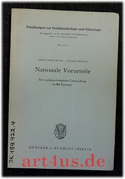 Nationale Vorurteile : Eine sozialpsychologische Untersuchung an 881 Personen.