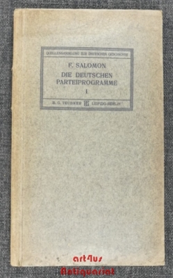 Die deutschen Parteiprogramme : Heft 1 : Von 1844 - 1871.